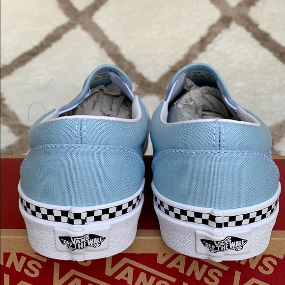 VANS CLASSIC SLIP-ON CHECK FOXING COOL BLUE WMNS - Picture 7 of 16